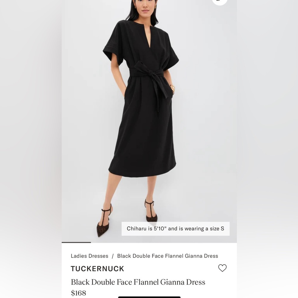 TUCKERNUCK Black Double Face Flannel Gianna Dress Black Small